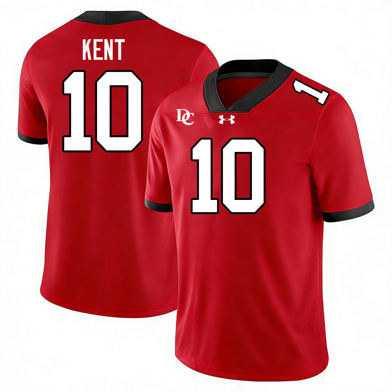 Davidson Wildcats #10 Mikah Kent College Football Jerseys,Uniforms-Red